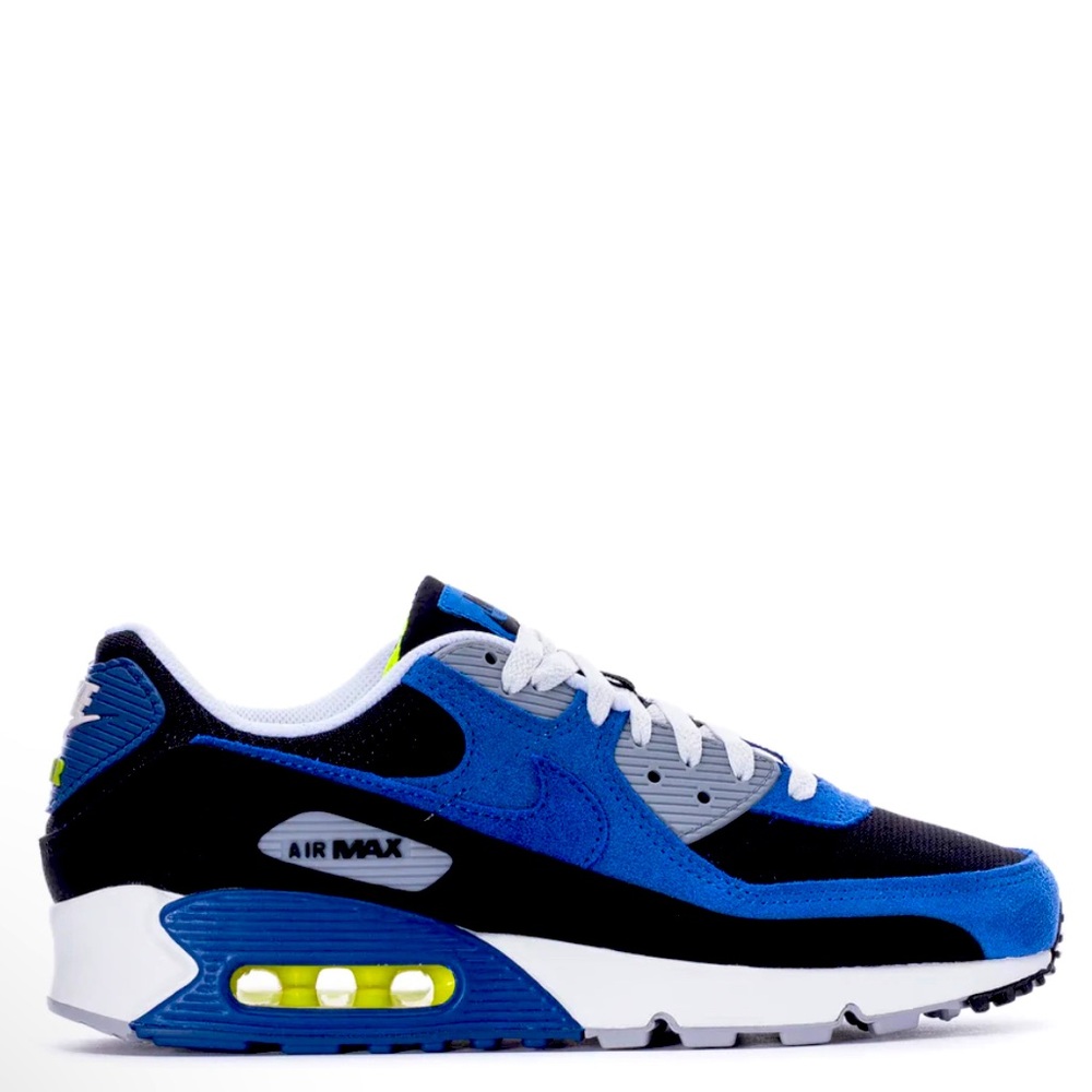 Nike Air Max 90 Shoes Black Atlantic Blue White DM0029-001 Men's Multi Size NEW
